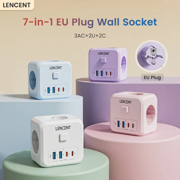 7-in-1 EU Plug Socket Extender